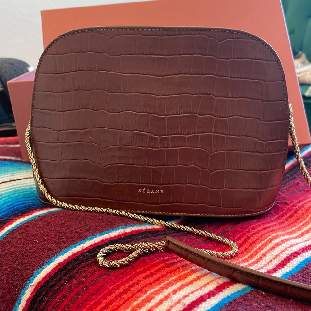 Sezane Croco Victor Bag